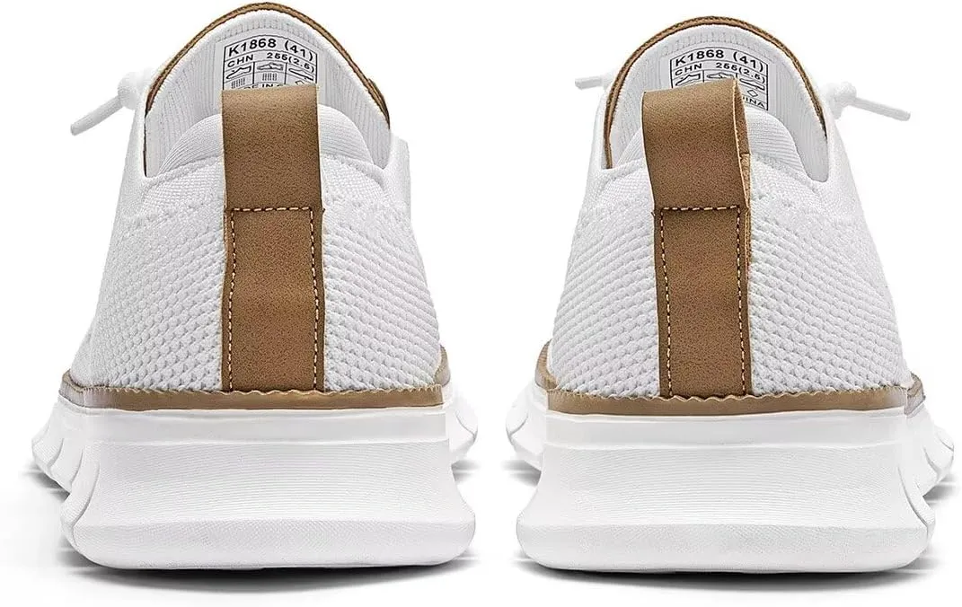 Kundork Men's Casual Dress Shoes Comfort Walking Shoes Mesh Knit Lightweight Breathable Sneakers