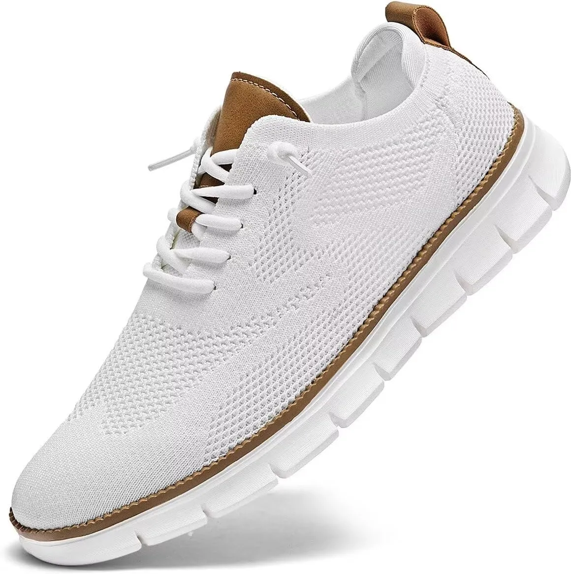 Kundork Men's Casual Dress Shoes Comfort Walking Shoes Mesh Knit Lightweight Breathable Sneakers