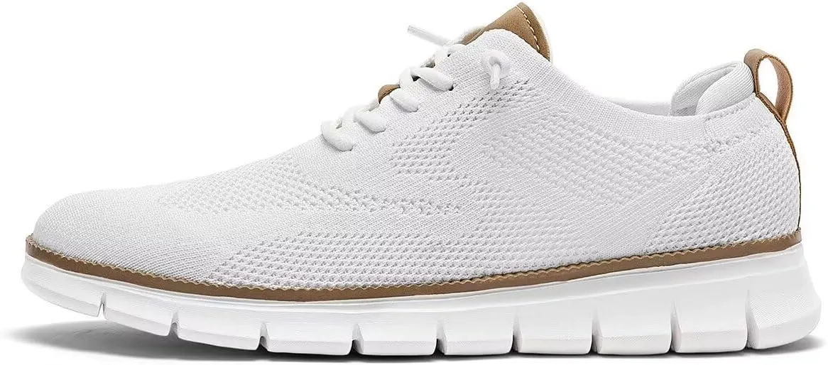 Kundork Men's Casual Dress Shoes Comfort Walking Shoes Mesh Knit Lightweight Breathable Sneakers