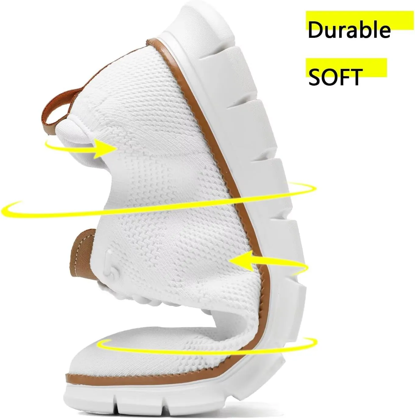 Kundork Men's Casual Dress Shoes Comfort Walking Shoes Mesh Knit Lightweight Breathable Sneakers