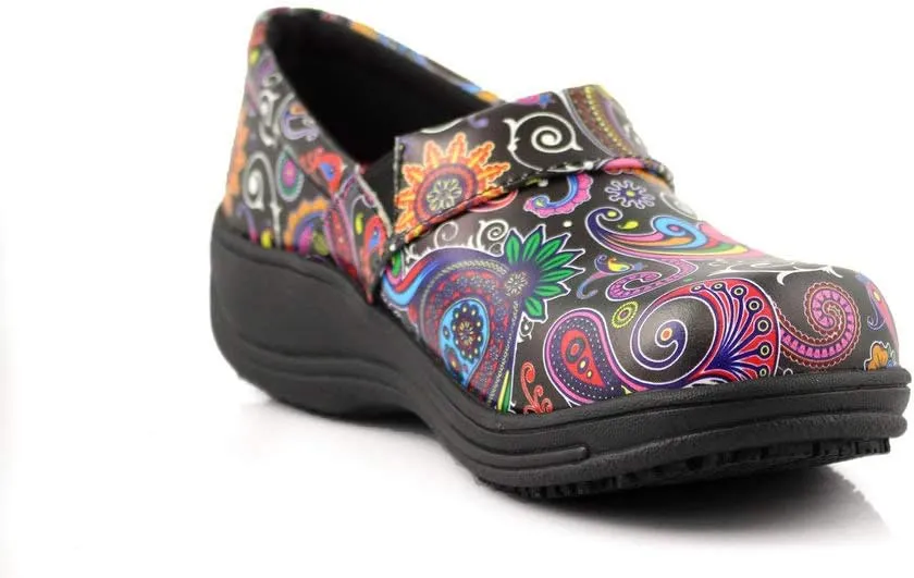 Laforst Womens Rachel Leather Nonslip Nurse Waitress Clog Free Socks