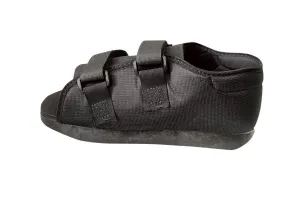 Medline Semi-Rigid Post-Op Shoes, Nylon Upper, Soft Lining, Women's Large (9.5-10.5), Black, Cushioned Rocker Sole, Molded Heel, 1 Each