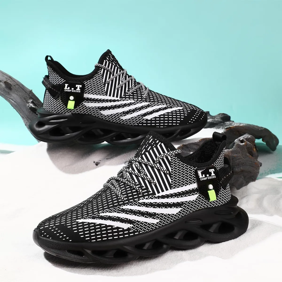 Men Running Shoes Men's Tennis Shoes Fashion Breathable Lightweight Sneakers Workout Non Slip Gym Shoe for Running Black