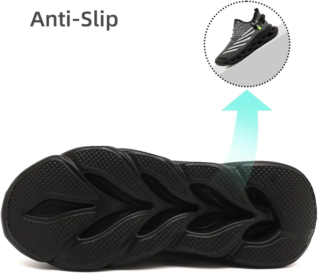 Men Running Shoes Men's Tennis Shoes Fashion Breathable Lightweight Sneakers Workout Non Slip Gym Shoe for Running Black
