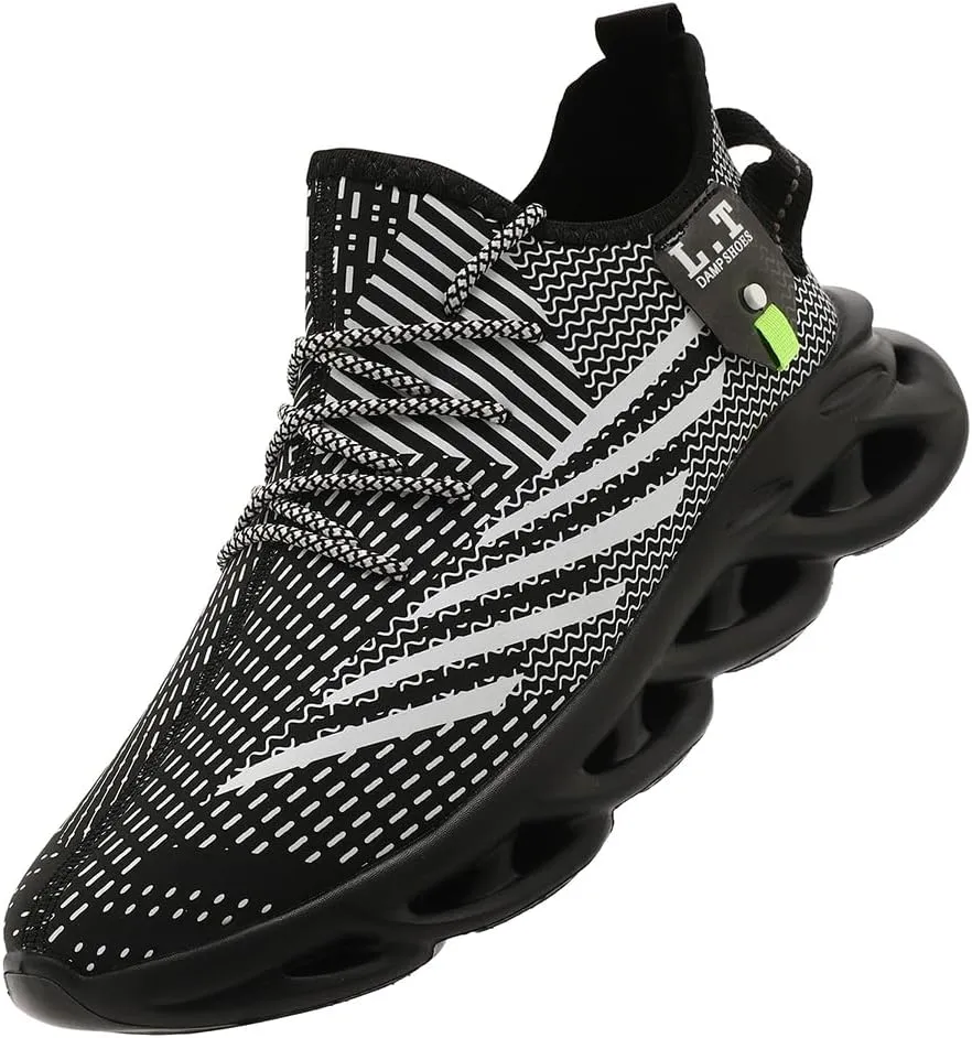 Men Running Shoes Men's Tennis Shoes Fashion Breathable Lightweight Sneakers Workout Non Slip Gym Shoe for Running Black