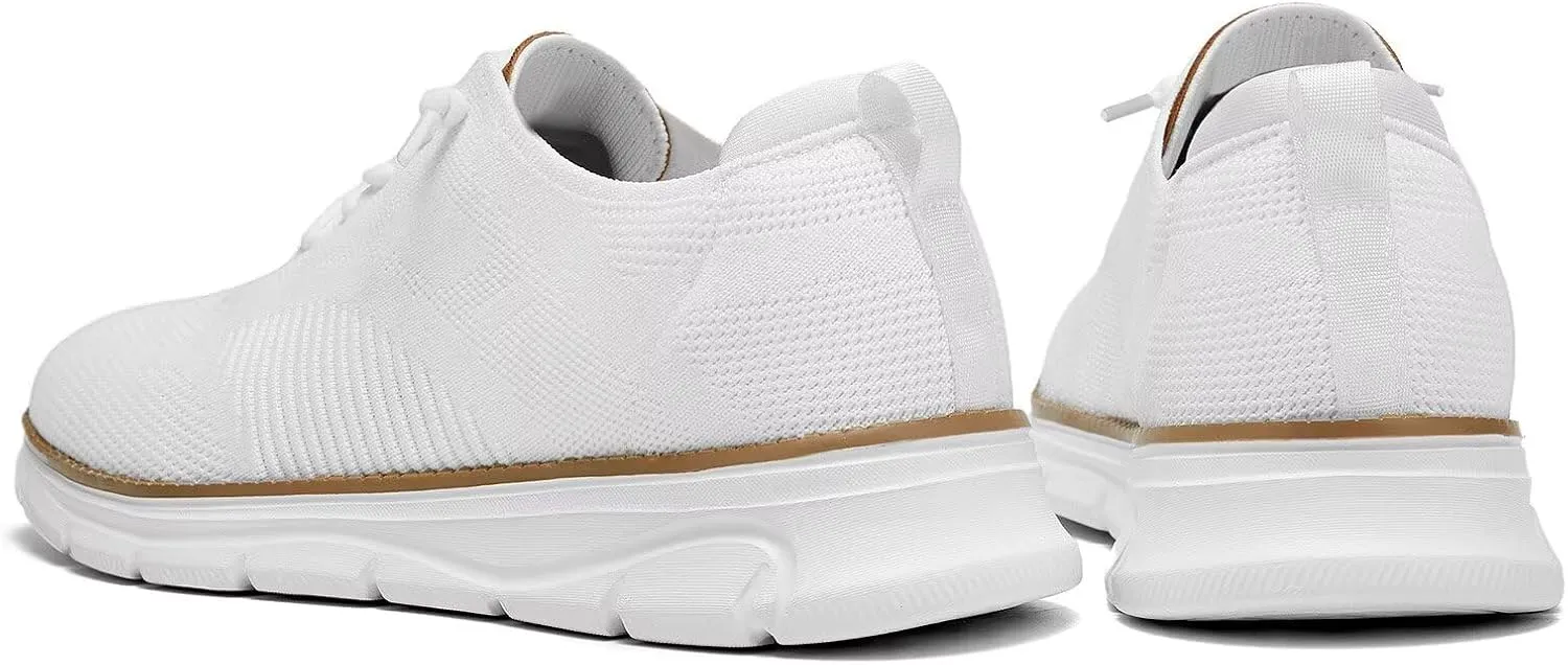 Men's Casual Dress Oxfords Shoes Breathable Knit Leisure Classic Business Fashion Sneakers Lightweight Comfortable Work Soft Sole Walking Shoes