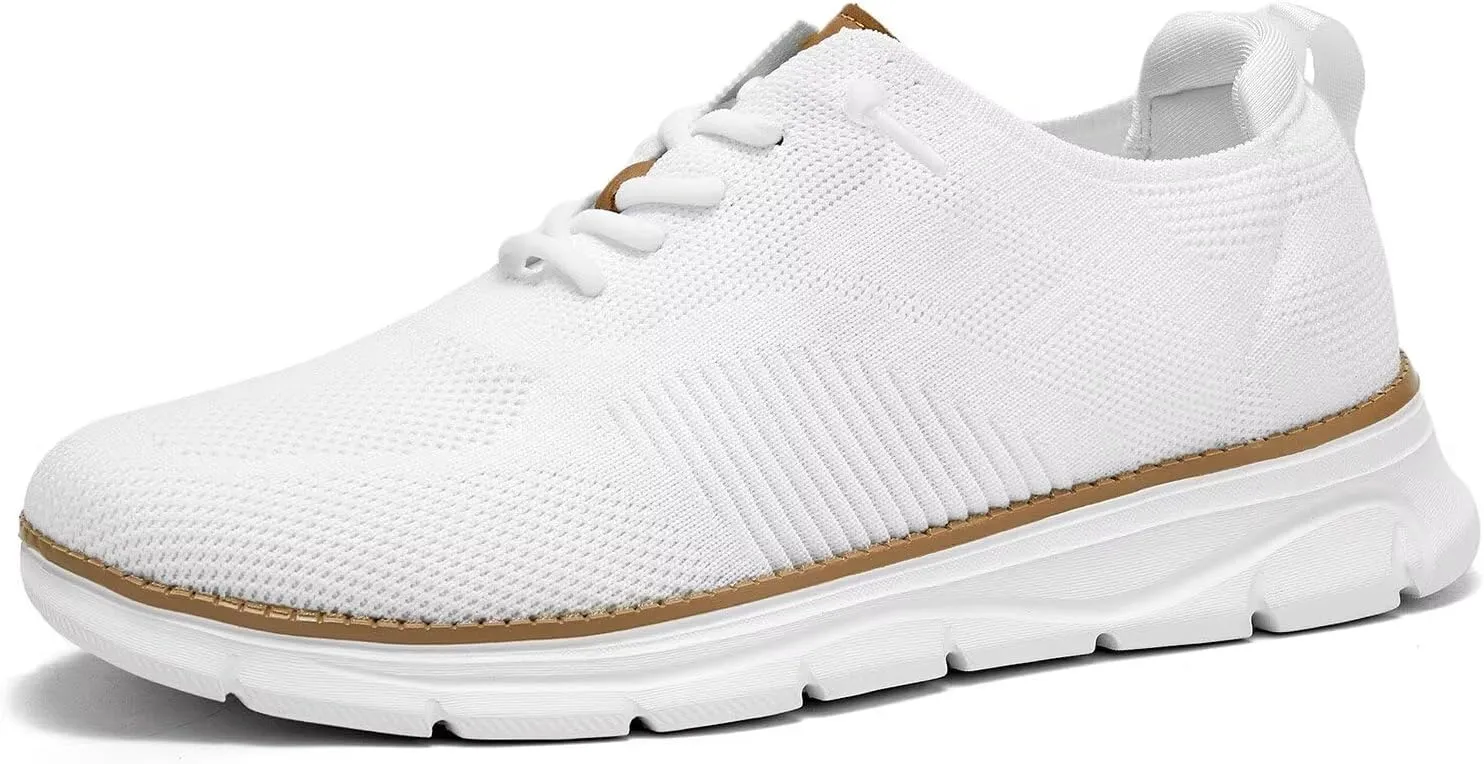 Men's Casual Dress Oxfords Shoes Breathable Knit Leisure Classic Business Fashion Sneakers Lightweight Comfortable Work Soft Sole Walking Shoes