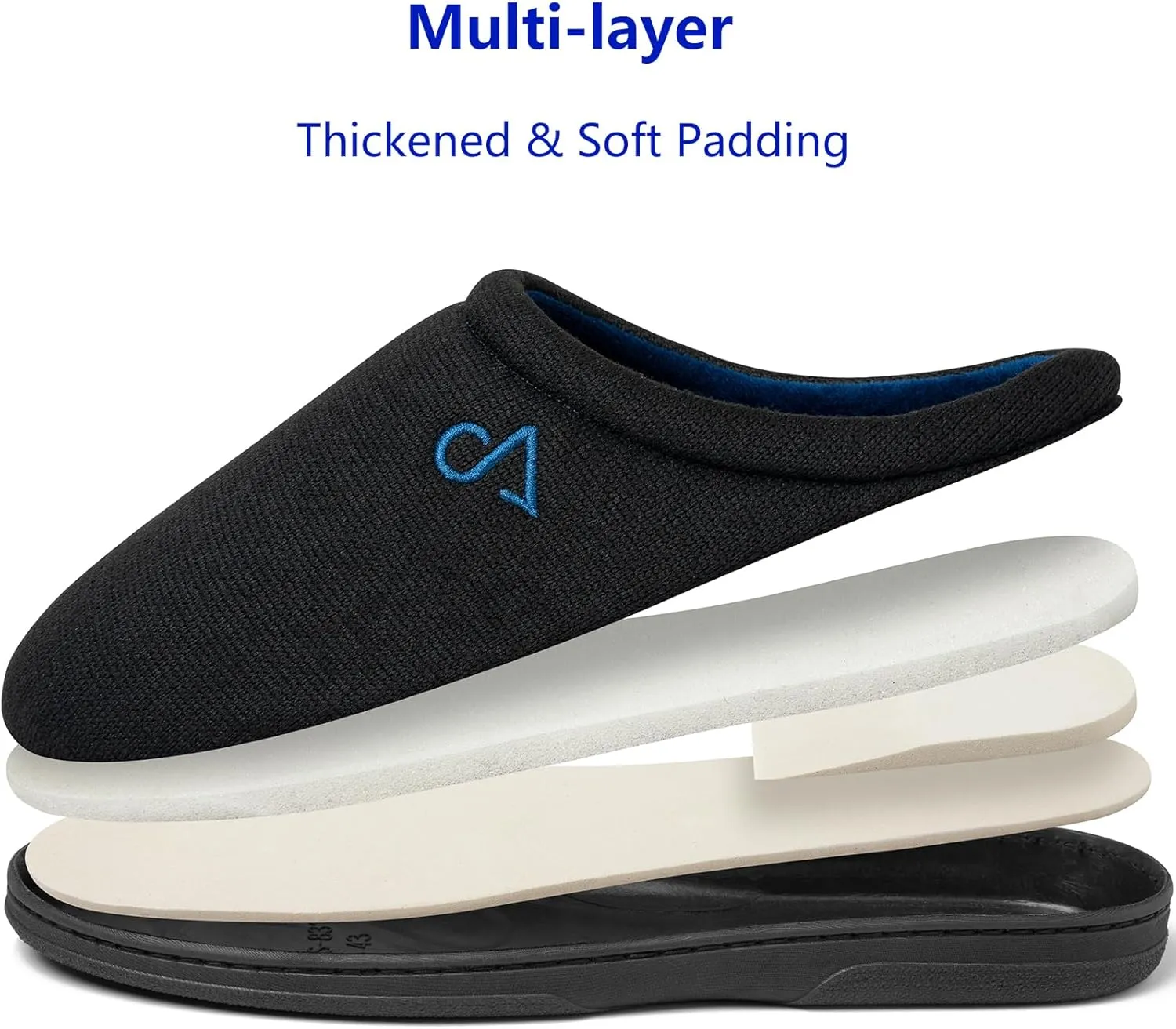 Men's Cozy House Slippers Indoor Shoes Memory Foam Insoles & Rubber Soles