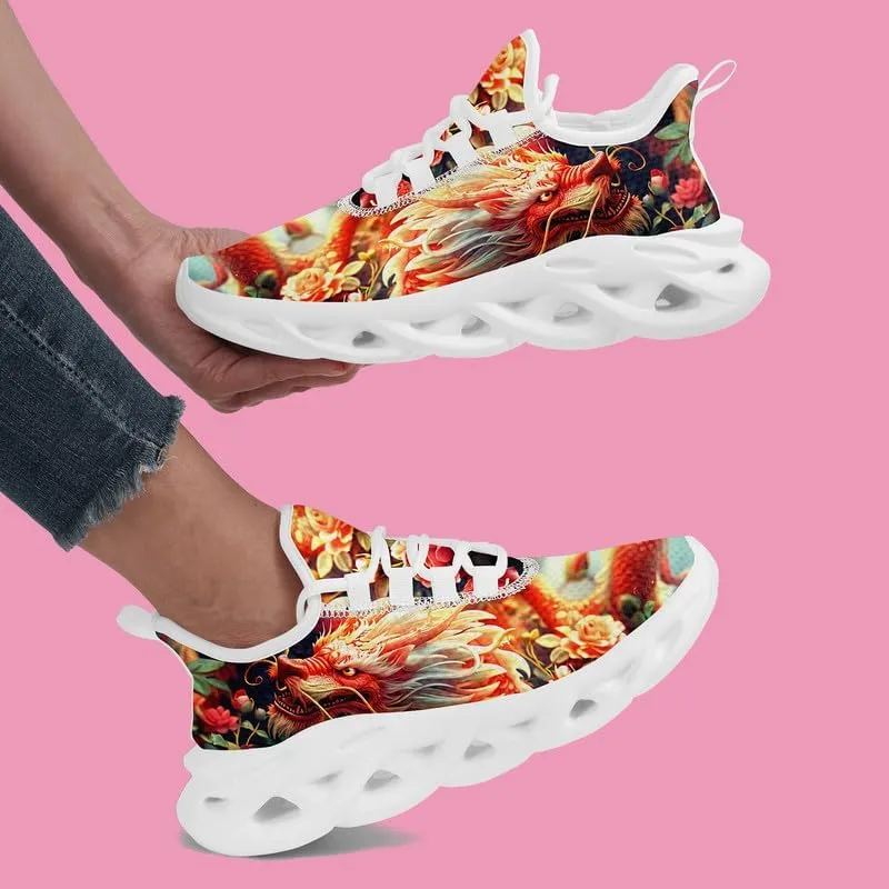 Mens Dragon Running Shoes Breathable Cushion Non Slip Outdoor Sports Walking Sneaker Tennis Jogging Training Tennis Shoes