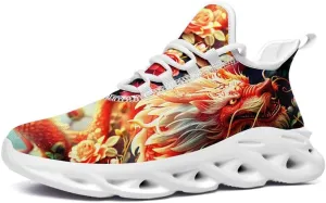 Mens Dragon Running Shoes Breathable Cushion Non Slip Outdoor Sports Walking Sneaker Tennis Jogging Training Tennis Shoes