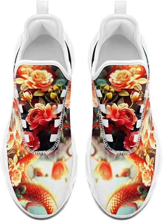 Mens Dragon Running Shoes Breathable Cushion Non Slip Outdoor Sports Walking Sneaker Tennis Jogging Training Tennis Shoes