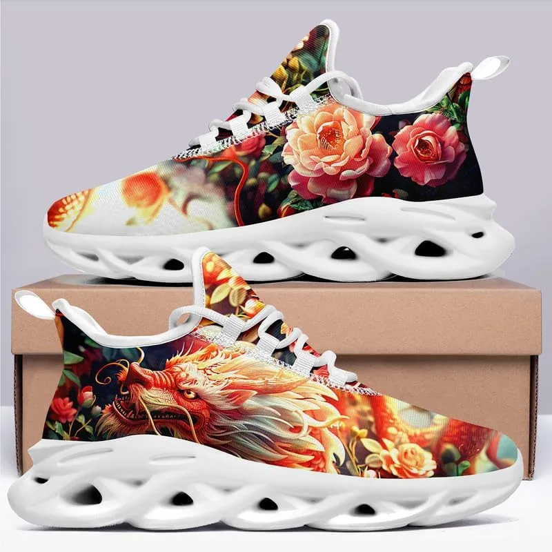 Mens Dragon Running Shoes Breathable Cushion Non Slip Outdoor Sports Walking Sneaker Tennis Jogging Training Tennis Shoes