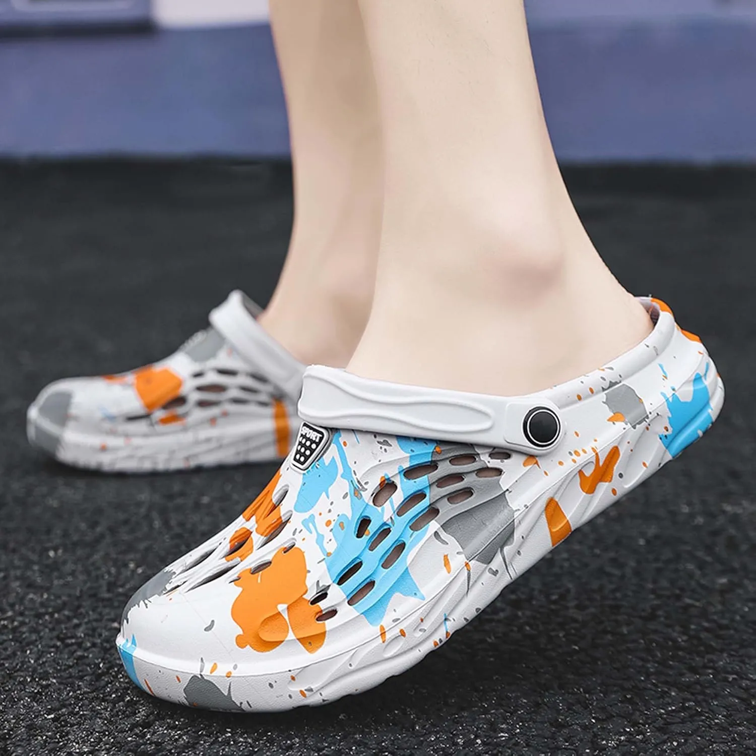 Mens Garden Clogs Shoes Sport Sandals Arch Support Slip-on Mules Anti Slip Outdoor Beach Slippers