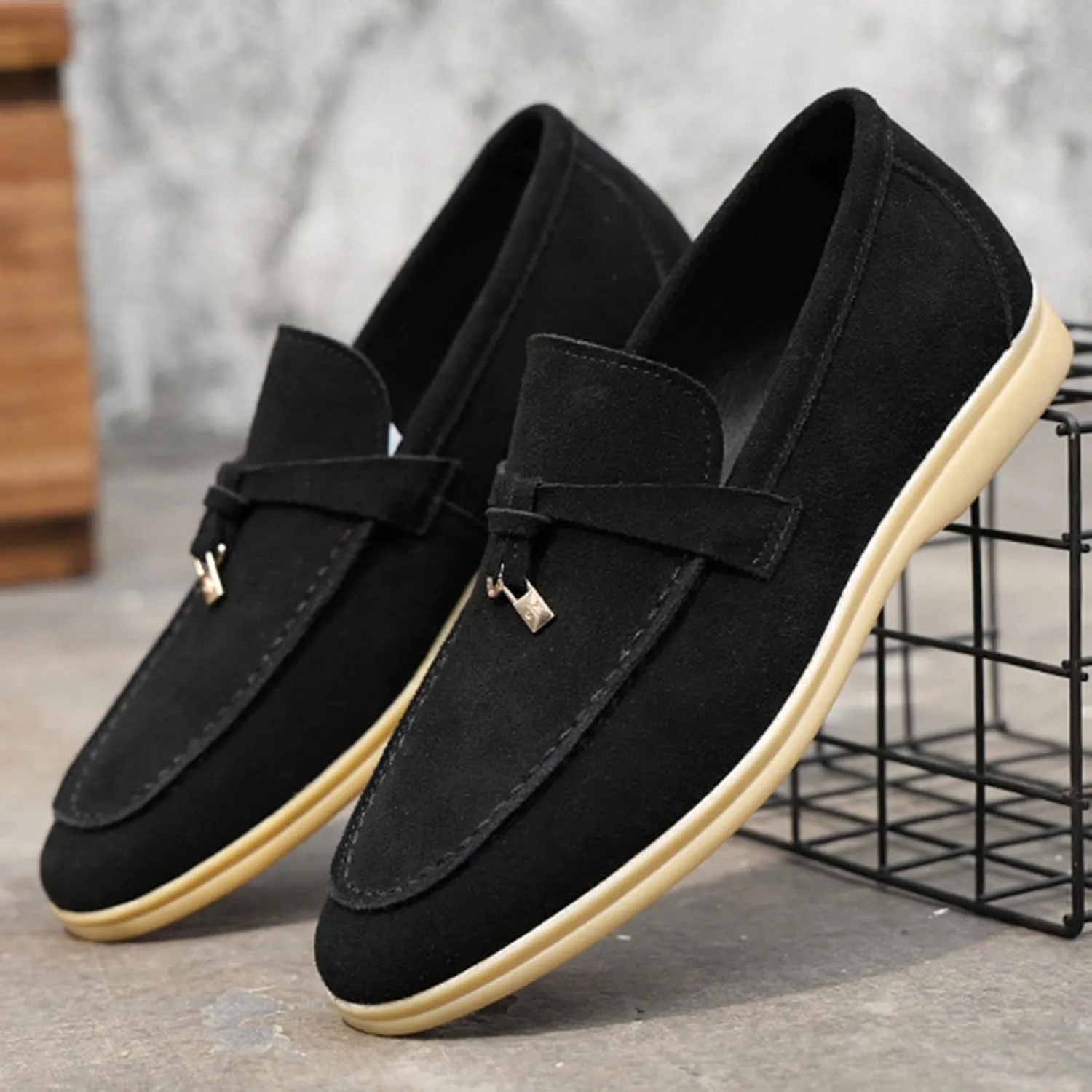 Men's Penny Suede Leather Loafers Shoes Fashion Dress Loafers Outdoor Walking Daily Shoes for Party Wedding Prom
