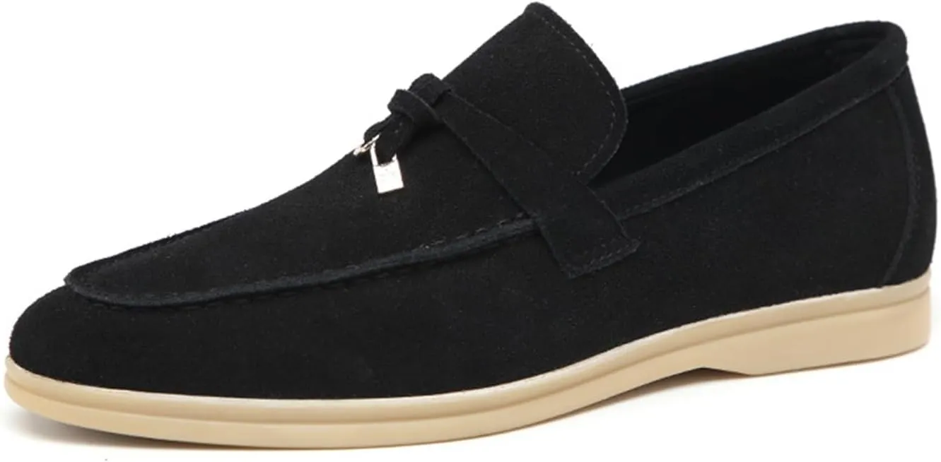 Men's Penny Suede Leather Loafers Shoes Fashion Dress Loafers Outdoor Walking Daily Shoes for Party Wedding Prom