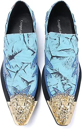 Men's Western Loafers Dragon Tip Tuxedo Composite