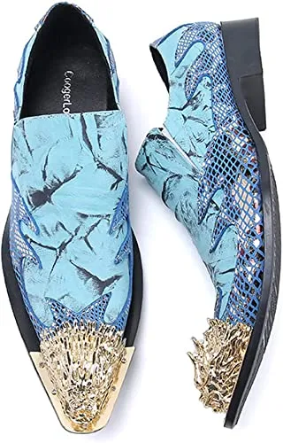 Men's Western Loafers Dragon Tip Tuxedo Composite