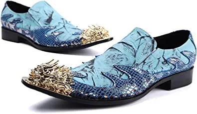Men's Western Loafers Dragon Tip Tuxedo Composite