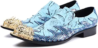 Men's Western Loafers Dragon Tip Tuxedo Composite