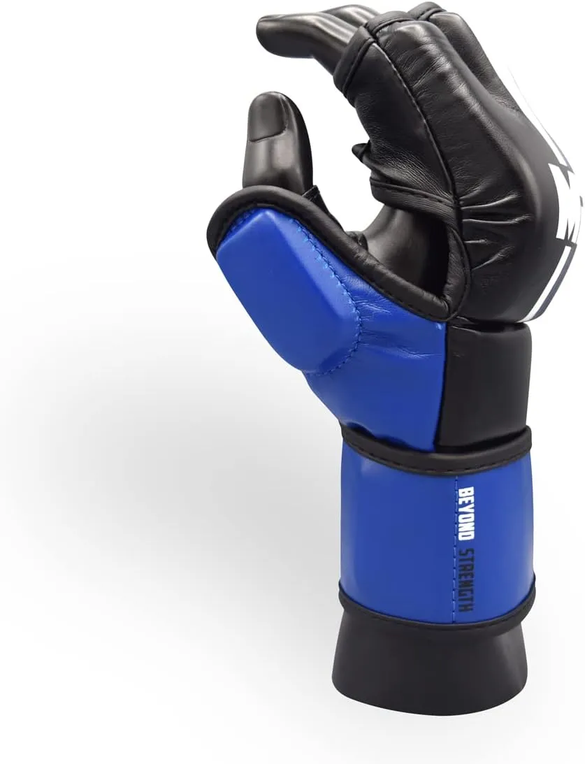 MMA Gloves for Grappling Sparring, with Open Ventilated Palm, Martial Arts Mitts Suitable for Men Women, Kara Cage Fighting, Combat Sports Training, Muay Thai, Punching Bag and Kickboxing
