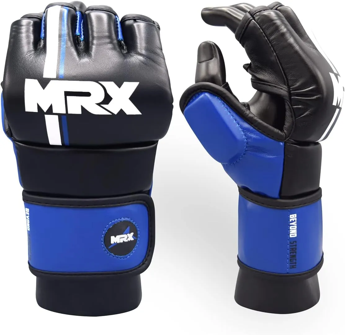 MMA Gloves for Grappling Sparring, with Open Ventilated Palm, Martial Arts Mitts Suitable for Men Women, Kara Cage Fighting, Combat Sports Training, Muay Thai, Punching Bag and Kickboxing