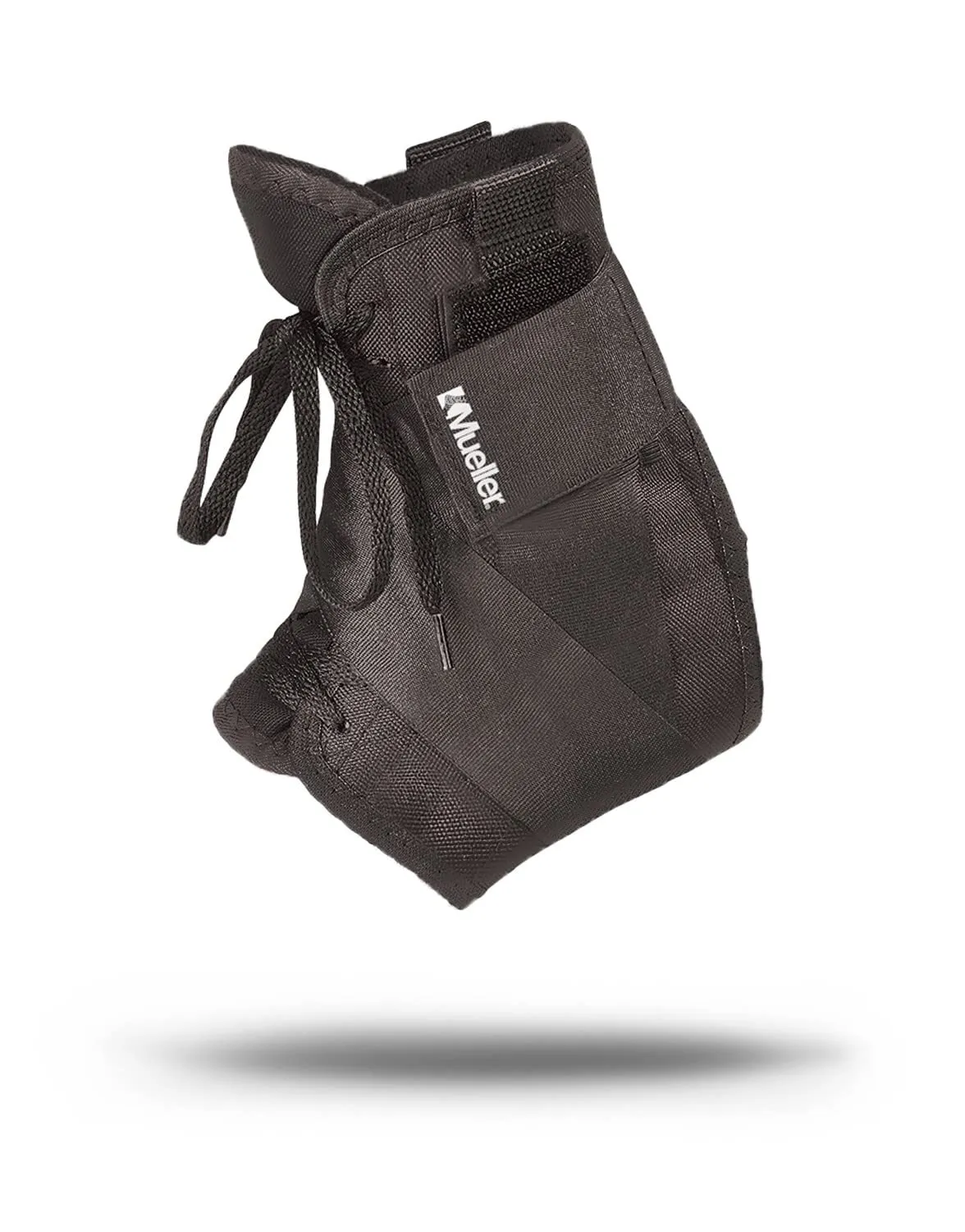 MUELLER Sports Medicine Soft Ankle Brace with Straps, Ankle Pain Relief Support for Men and Women, Ideal for Sprains, Strains, Arthritis, Black, Medium