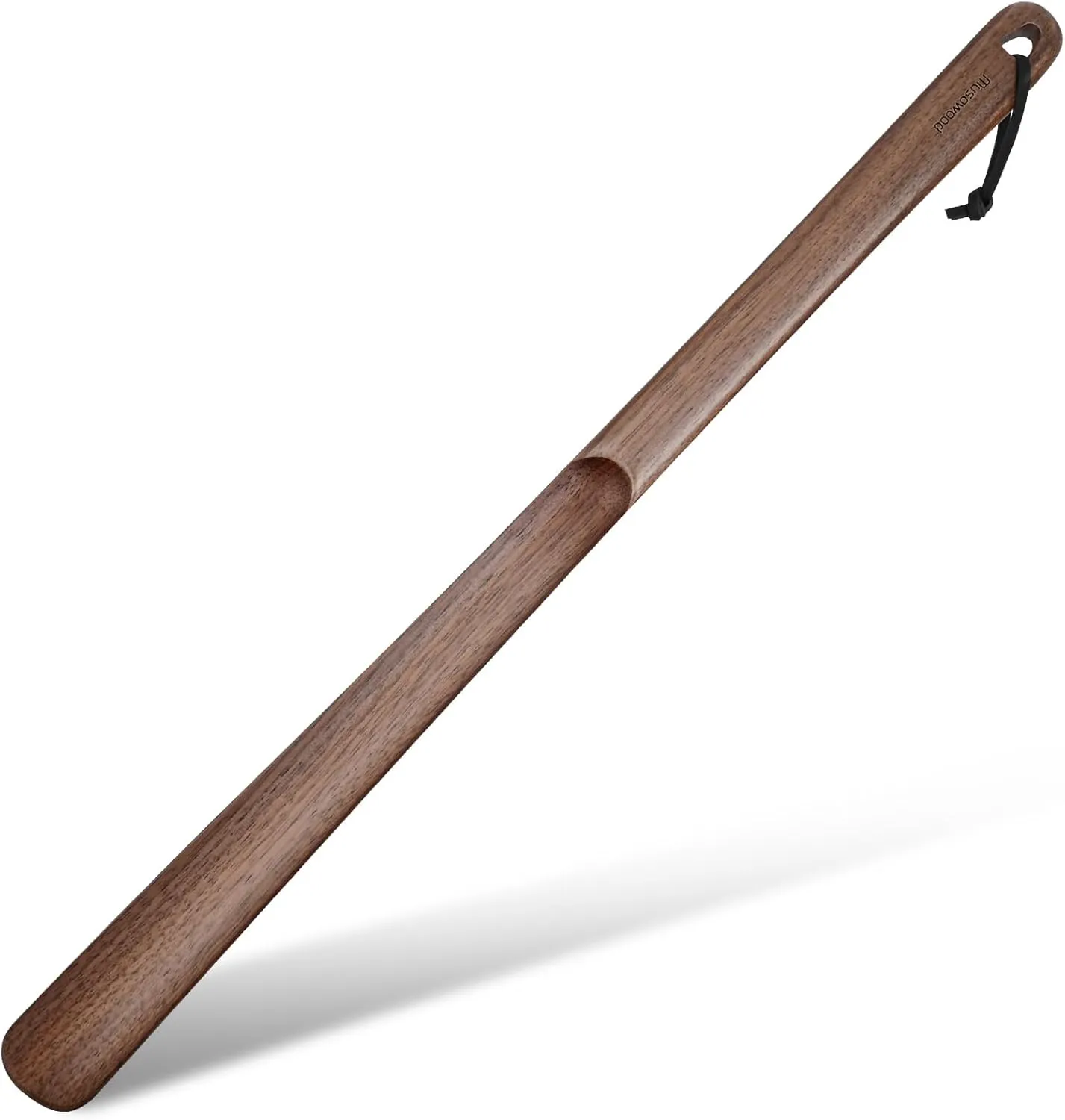 muso wood Wooden Shoe Horn, Walnut Shoe Horn Long Handle for Seniors, 23.6 Inches Shoehorn for Seniors and Pregnant Women