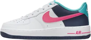 Nike Air Force 1 Big Kids' Shoes (HF4793-100, White/Thunder Blue/Dusty Cactus/) Size 6.5