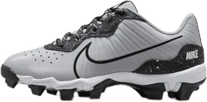 Nike Alpha Huarache 4 Keystone Little/Big Kids' Baseball Cleats (DJ6525-005, Wolf Grey/White/Dark Smoke Grey) Size 2