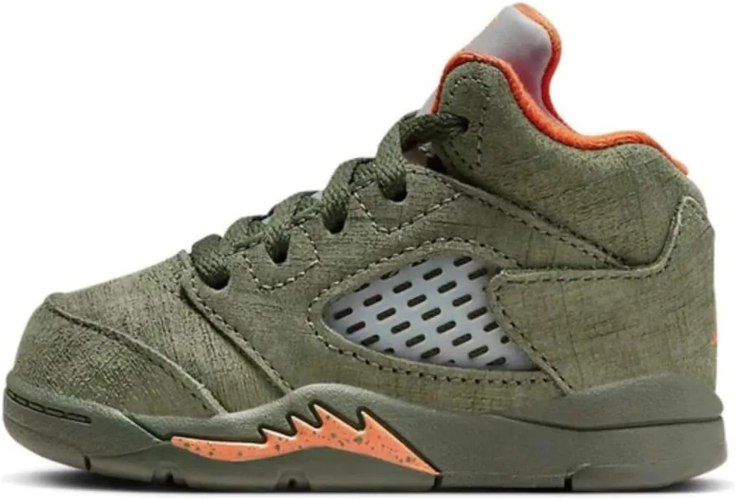 Nike Toddler Air Jordan 5 Retro 'Olive' Army Olive/Solar Orange (440890 308) TD - Size 8c