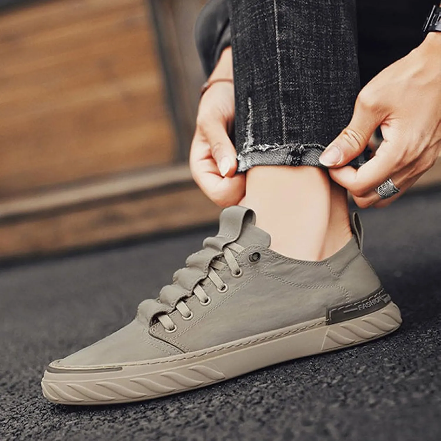 Non Slip Work Sport Shoes for Men Trendy Versatile Shoes Casual Versatile Canvas Arch Business Casual Shoe Men