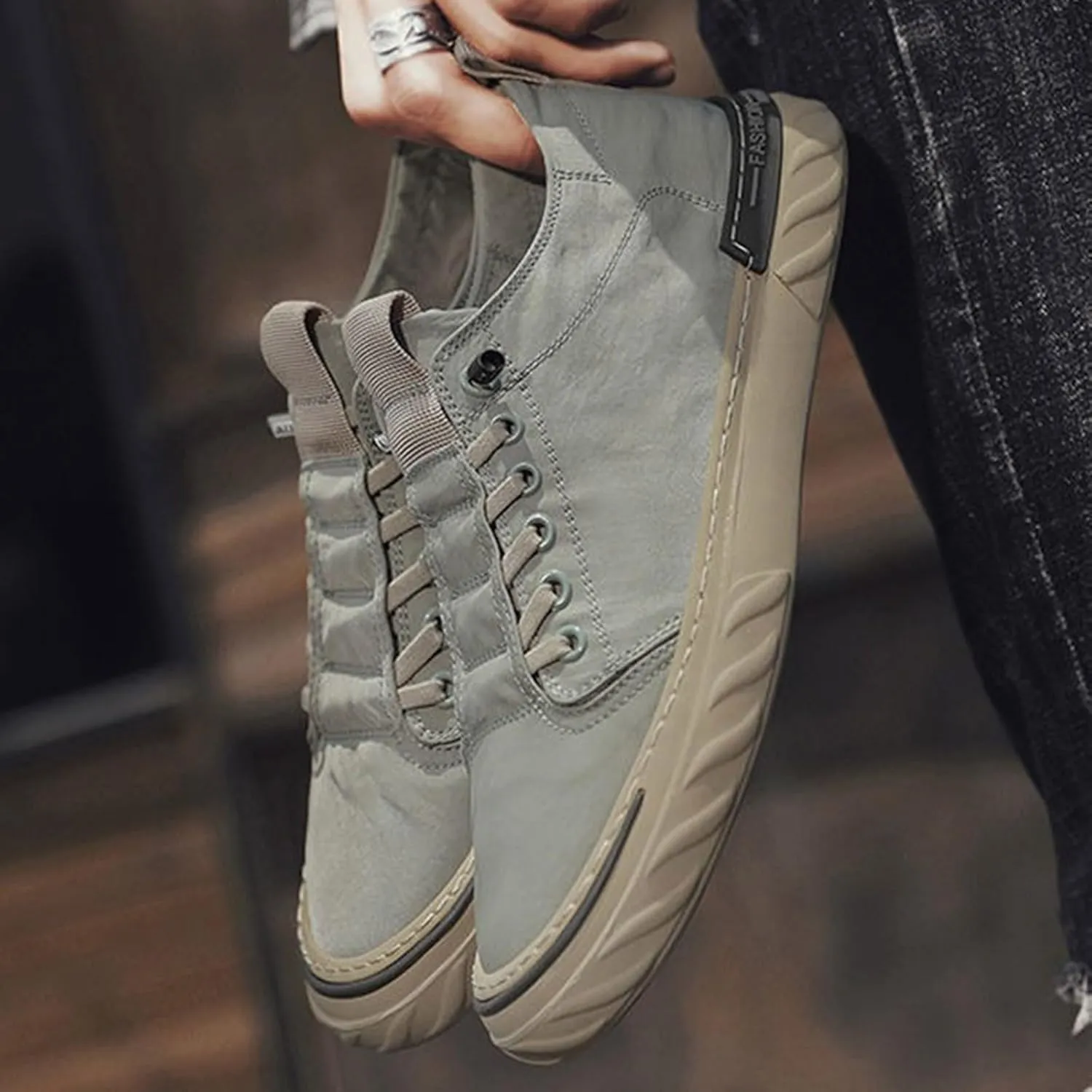 Non Slip Work Sport Shoes for Men Trendy Versatile Shoes Casual Versatile Canvas Arch Business Casual Shoe Men