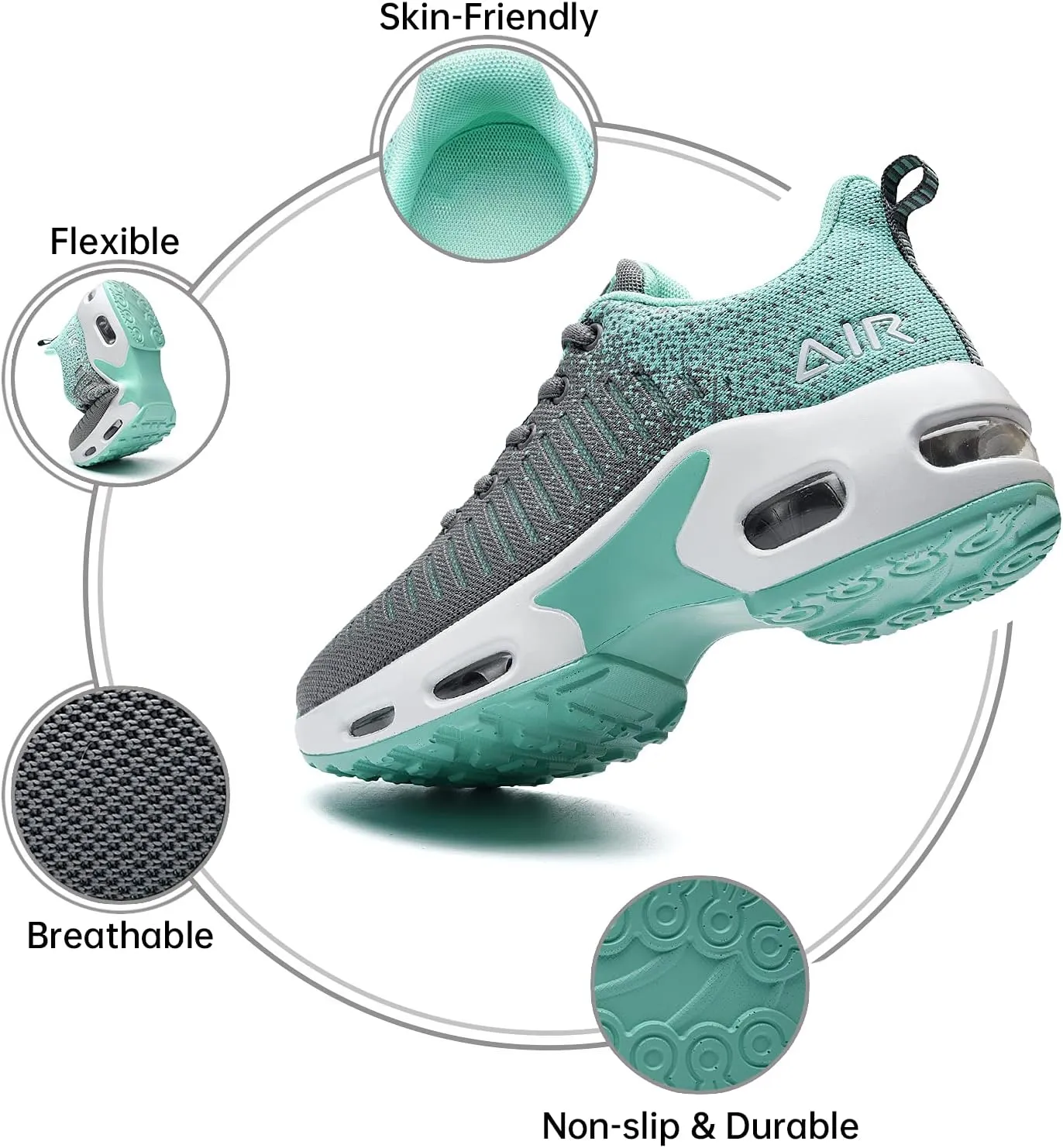 QAUPPE Womens Fashion Lightweight Air Sports Walking Sneakers Breathable Gym Jogging Running Tennis Shoes US 5.5-11 B(M)…
