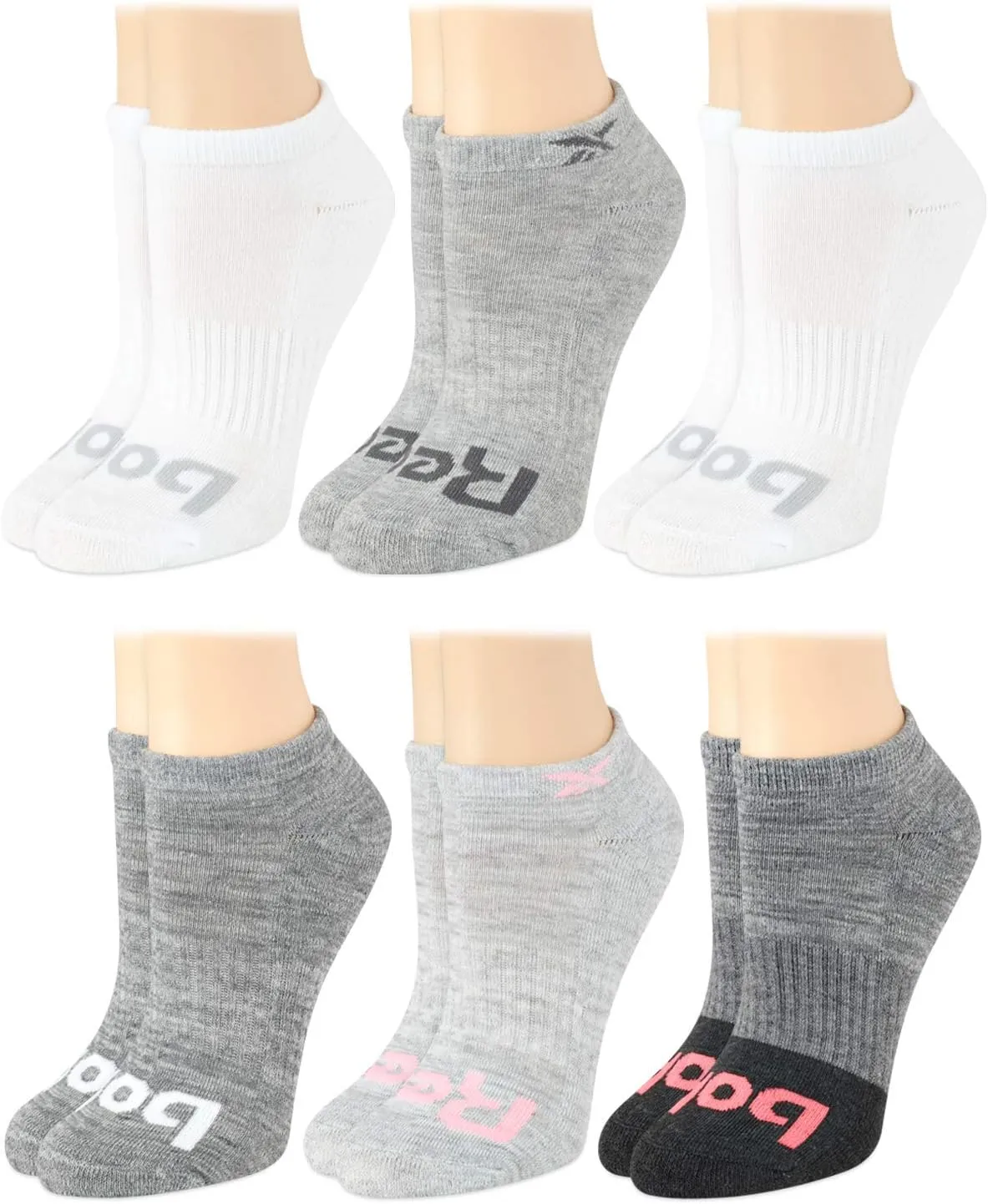 Reebok Women's Athletic Socks - Performance Cushioned Low Cut Socks (6 Pack)