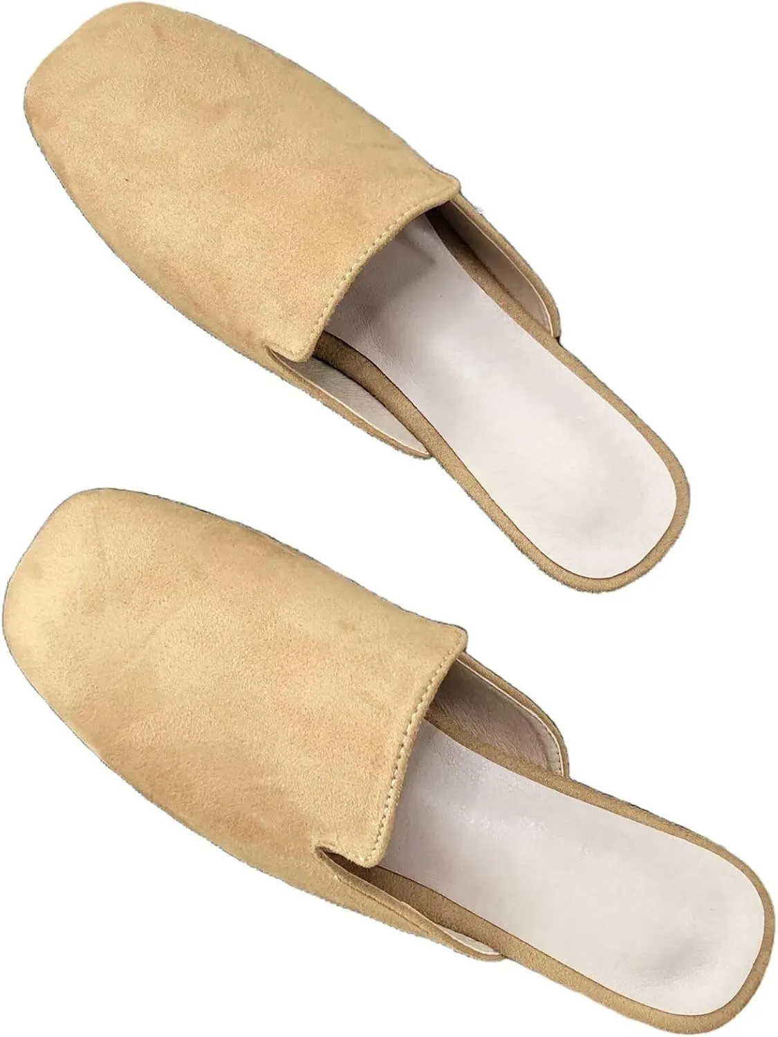 SAILING LU Square Toe Mules for Women Casual Backless Shoes Solid Color Flat Slip ons Comfort Summer Sandals
