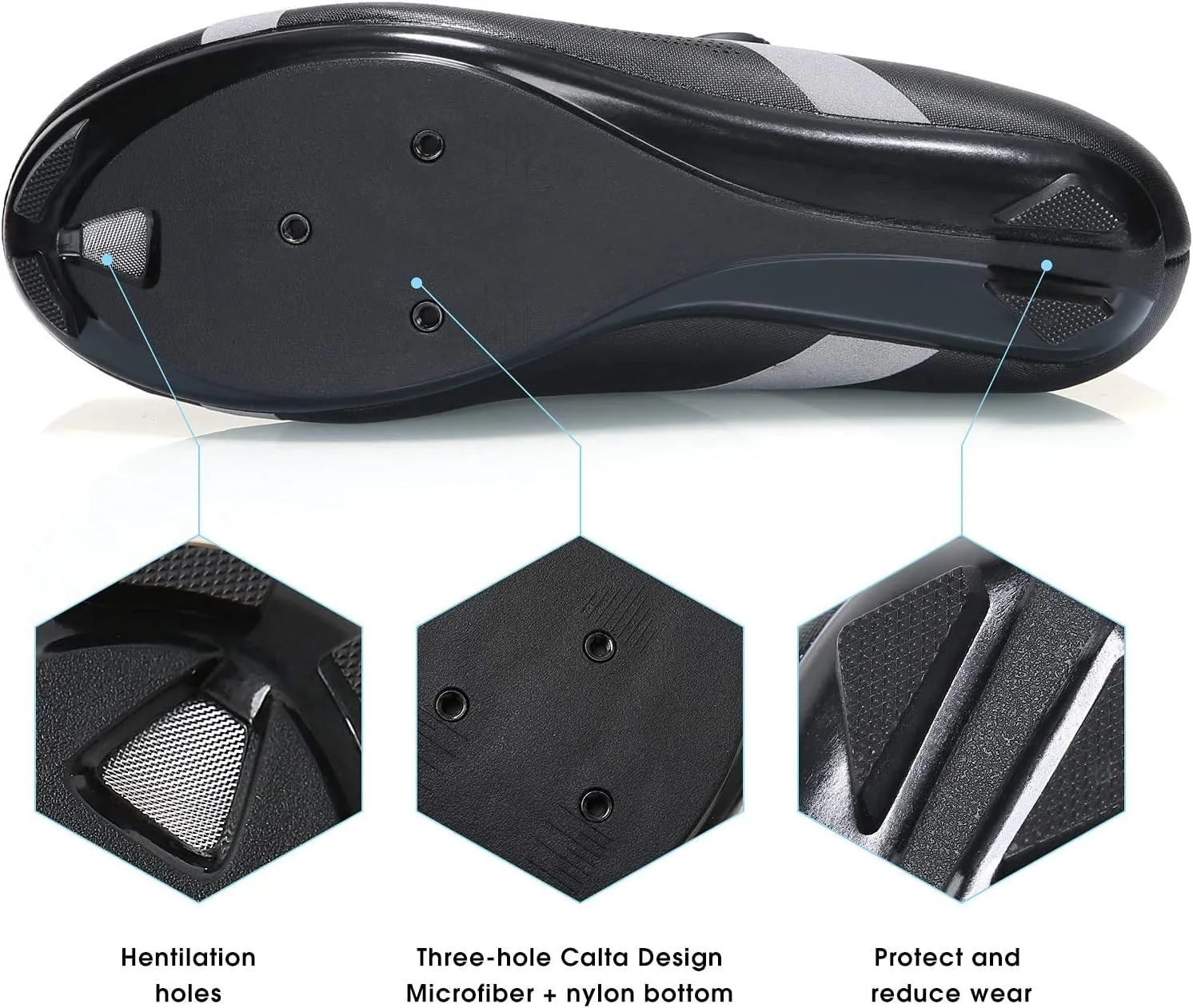 Santic Unisex Cycling Shoes Bike Shoes Indoor Cycling Shoe Suitable for Look Delta & Peleton