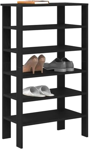Shoe Rack Black Engineered Wood Medium Shoe Rack Rectangular16,6KG