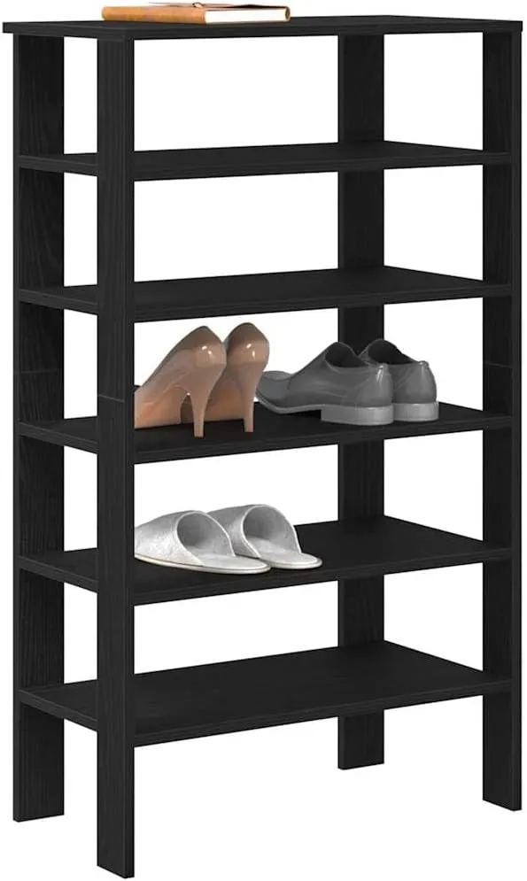 Shoe Rack Black Engineered Wood Medium Shoe Rack Rectangular16,6KG