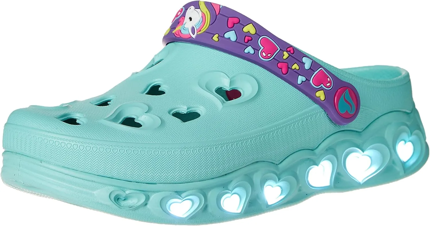 Skechers Girls' Foamies Light Hearted unicorns & Suns Clog