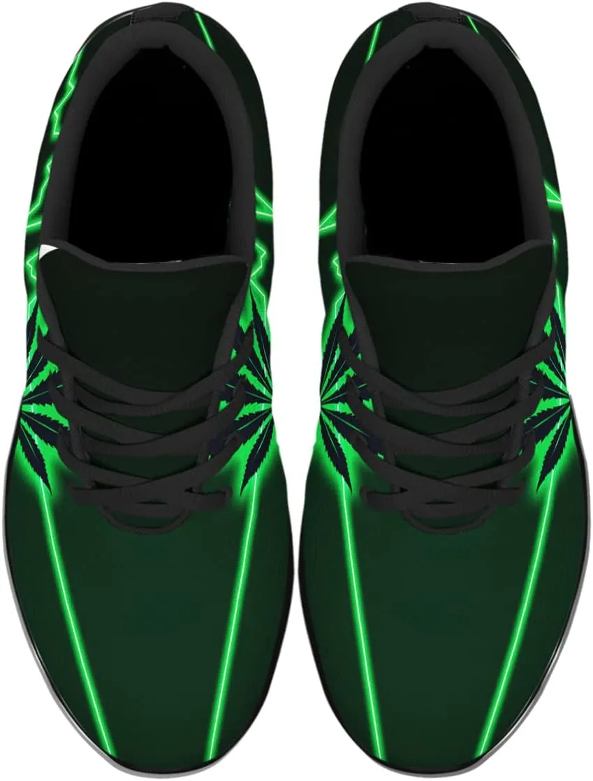 Sonzj-II Marijuana Leaf Shoes Mens Womens Pot Leaf 420 Weed Running Sneakers Cannabis Leaf Walking Tennis Shoes