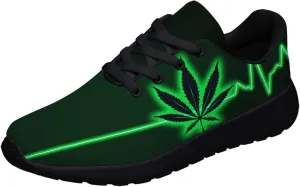 Sonzj-II Marijuana Leaf Shoes Mens Womens Pot Leaf 420 Weed Running Sneakers Cannabis Leaf Walking Tennis Shoes