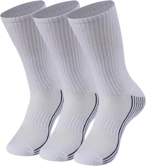 Sunew Viscose Bamboo Socks, Unisex Cushioned Comfortable Crew Workout Hiking Socks 3 Pairs