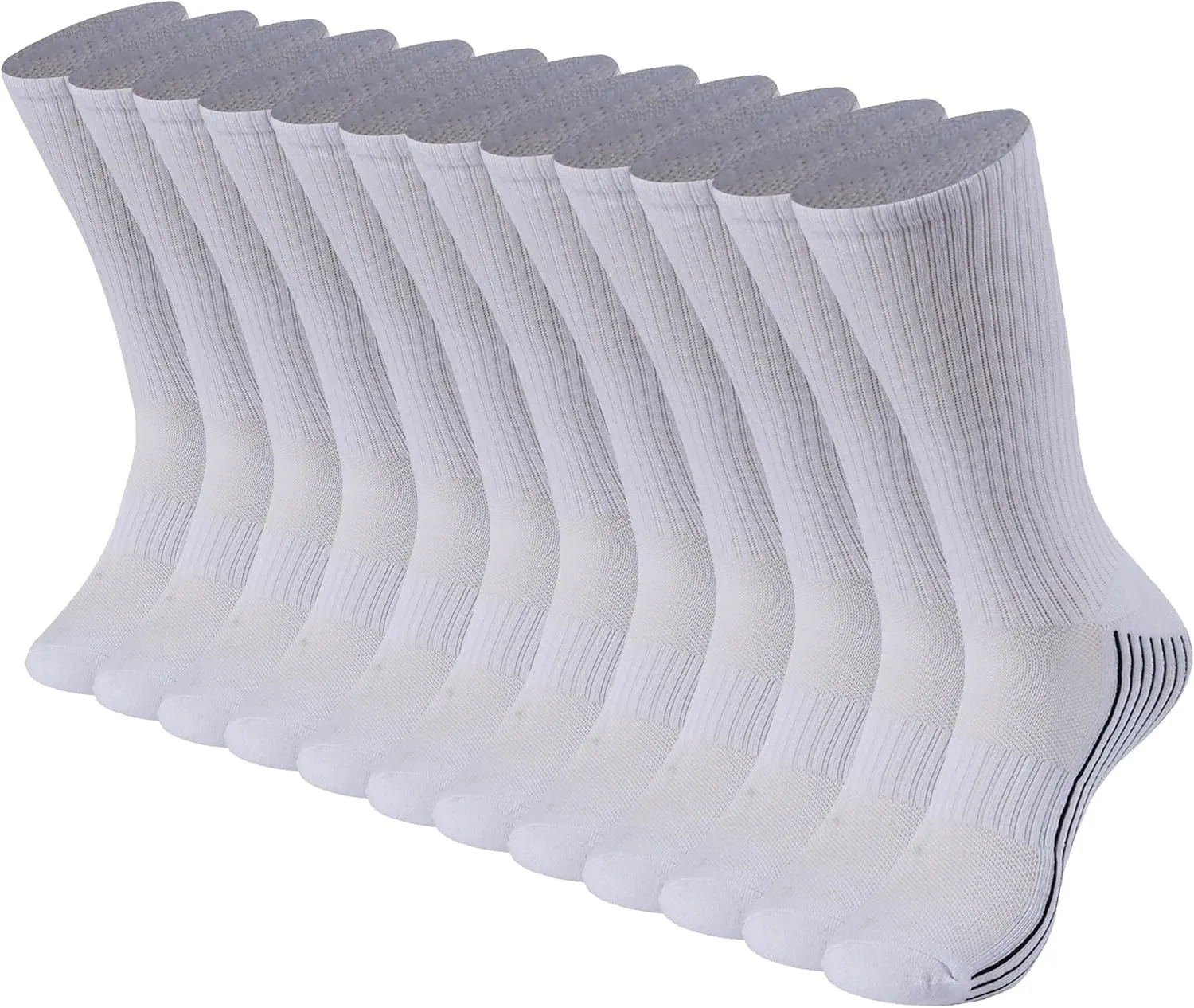 Sunew Viscose Bamboo Socks, Unisex Cushioned Comfortable Crew Workout Hiking Socks 6 Pairs