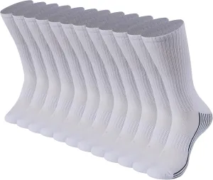 Sunew Viscose Bamboo Socks, Unisex Cushioned Comfortable Crew Workout Hiking Socks 6 Pairs
