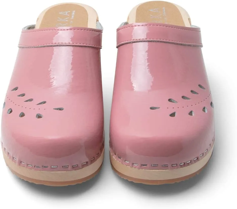 VERKA Women's Wooden Clogs from Sweden - BLOMMA