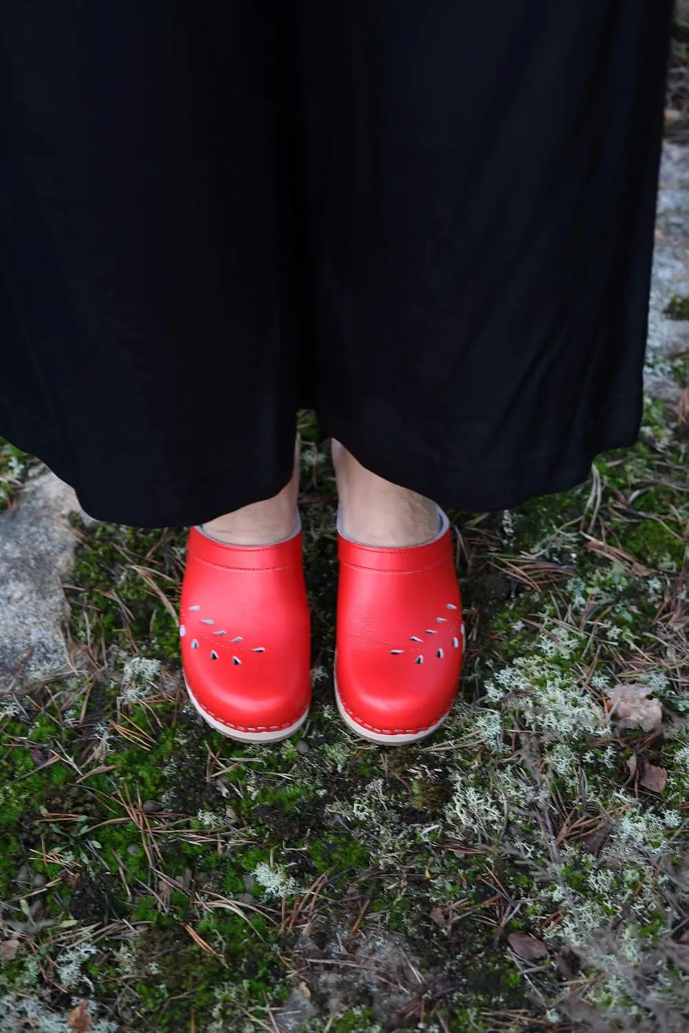 VERKA Women's Wooden Clogs from Sweden - BLOMMA