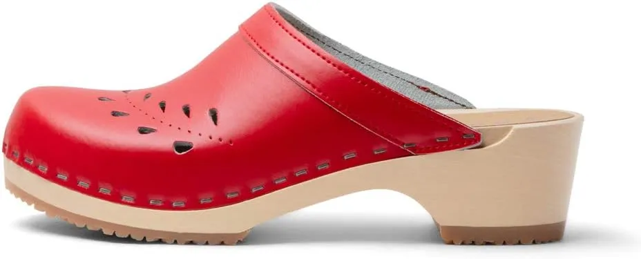 VERKA Women's Wooden Clogs from Sweden - BLOMMA