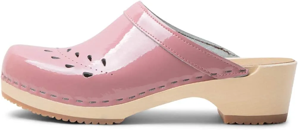 VERKA Women's Wooden Clogs from Sweden - BLOMMA