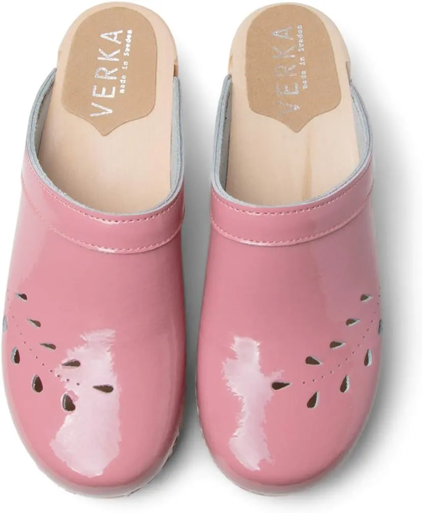 VERKA Women's Wooden Clogs from Sweden - BLOMMA