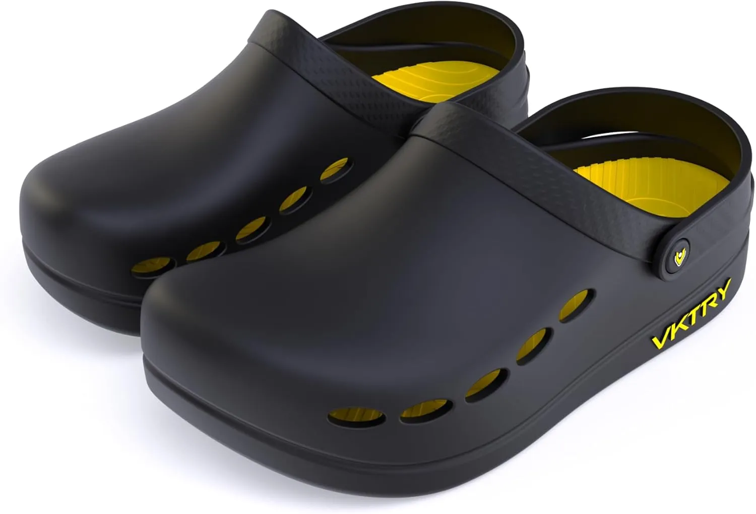 VKTRY Performance Recovery Clogs – Cushioned EVA with Carbon Fiber Stability | Rocker Sole, Ventilated Comfort, Deep Heel Cup, Slip-Resistant Grip, Removable Rear Strap